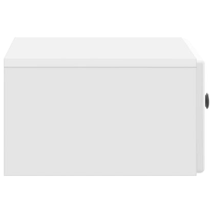 Vegghengt Nattbord 2 pcs Høgglans hvit 49 x 34,5 x 20 cm
