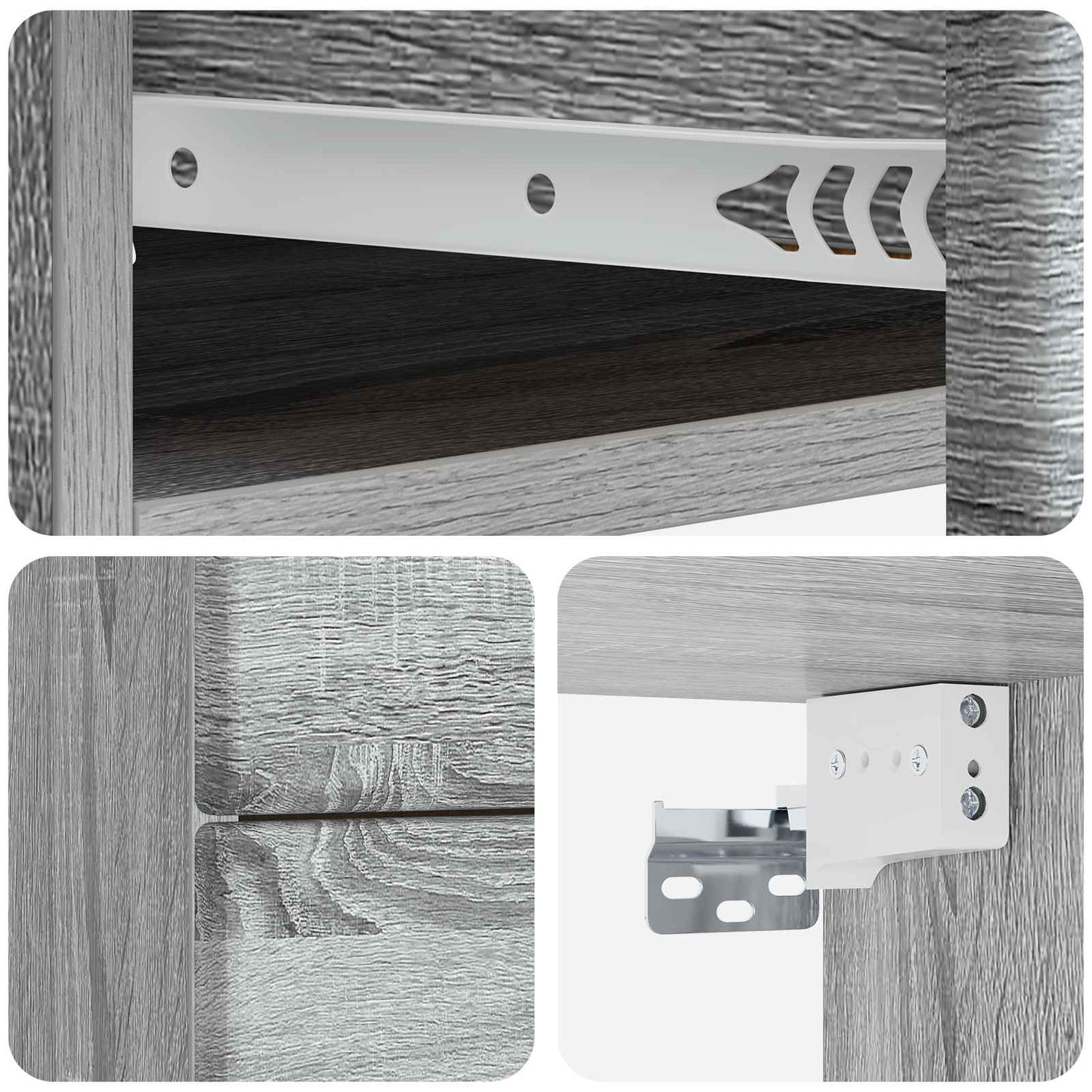 Vegghengt Nattbord med skuff 2 pcs Grå sonoma 34,5 x 33 x 40 cm