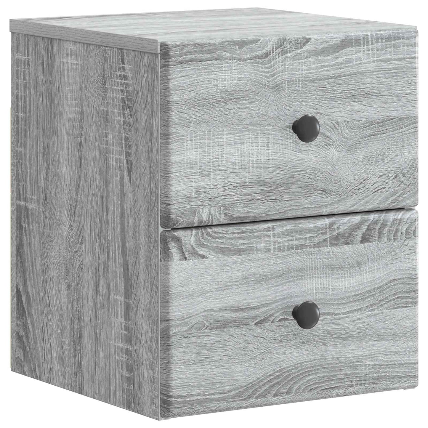 Vegghengt Nattbord med skuff 2 pcs Grå sonoma 34,5 x 33 x 40 cm