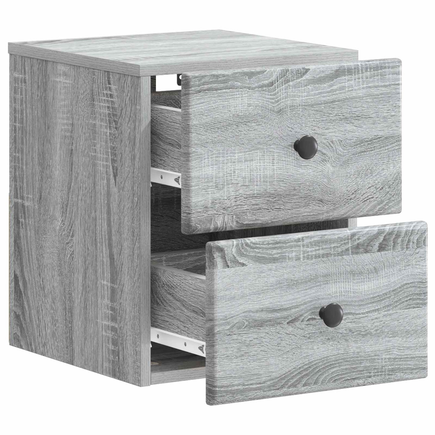 Vegghengt Nattbord med skuff 2 pcs Grå sonoma 34,5 x 33 x 40 cm