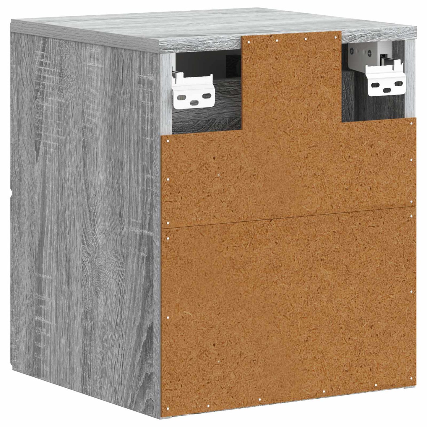 Vegghengt Nattbord med skuff 2 pcs Grå sonoma 34,5 x 33 x 40 cm