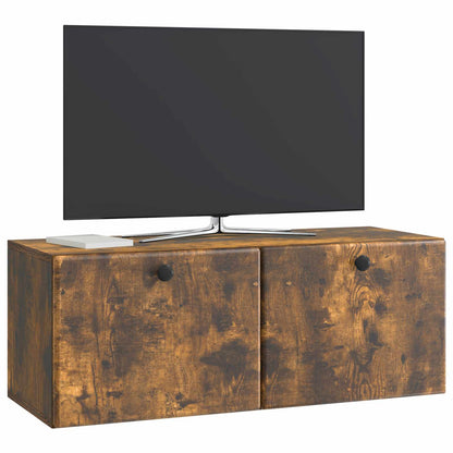 Vegghengt TV skap Røkt Eik 78,5 x 31 x 30 cm Konstruert tre