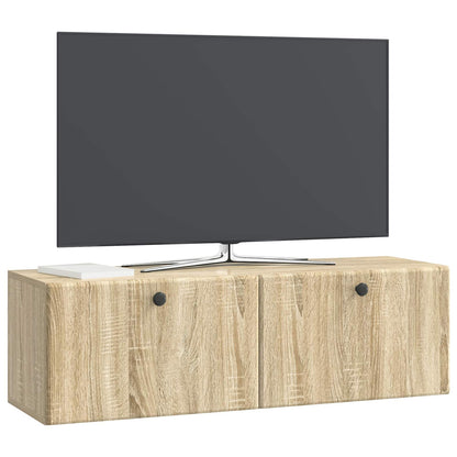 Vegghengt TV skap Sonoma eik 98 x 31 x 30 cm Konstruert tre