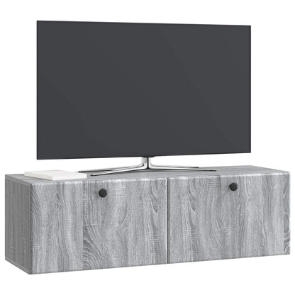 Vegghengt TV skap Grå sonoma 98 x 31 x 30 cm Konstruert tre