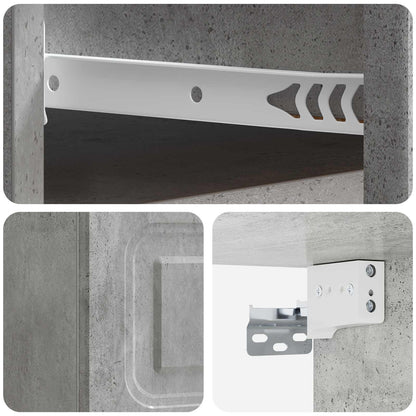 Vegghengt Nattbord med skuff 2 pcs Betonggrå 34,5 x 33 x 20 cm