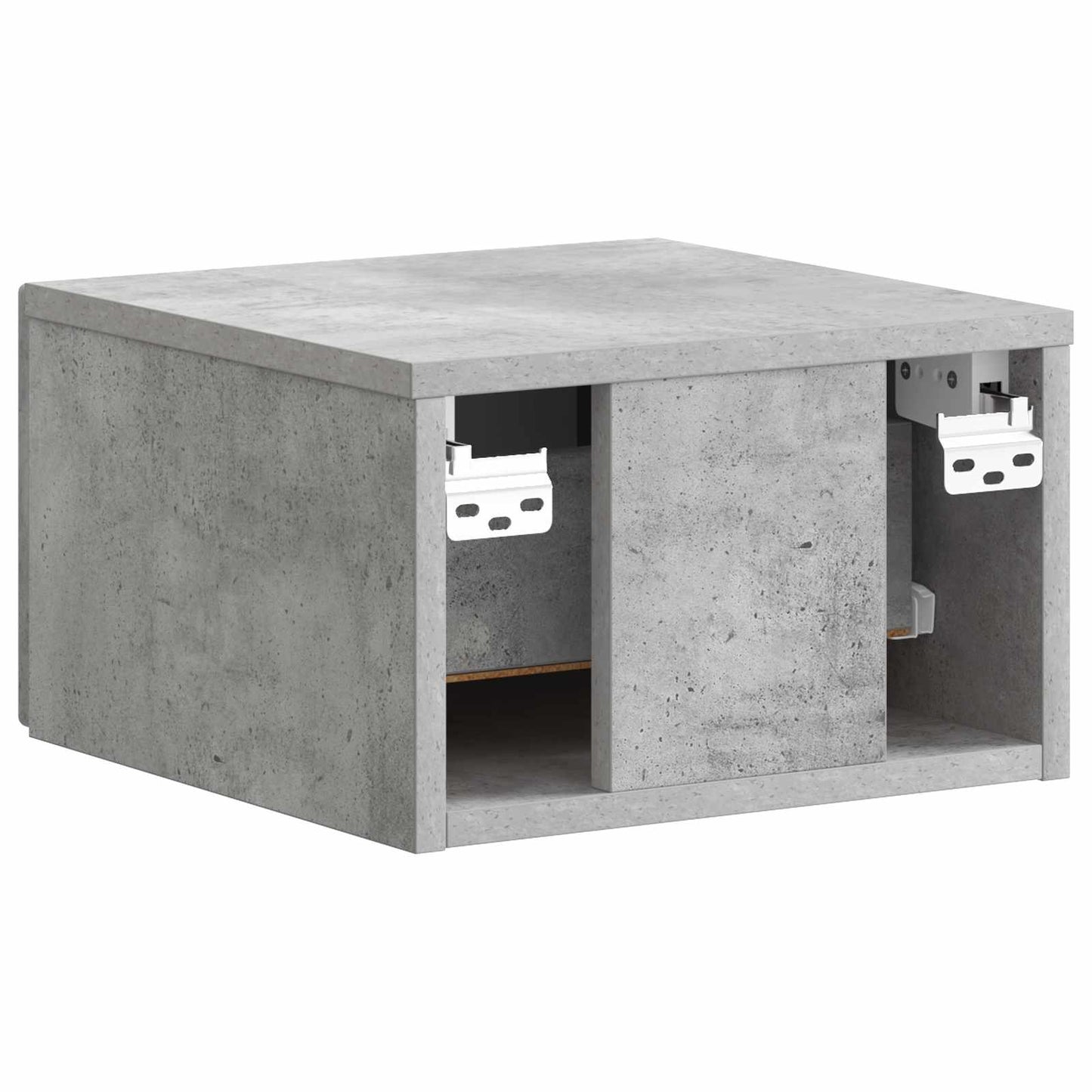 Vegghengt Nattbord med skuff 2 pcs Betonggrå 34,5 x 33 x 20 cm