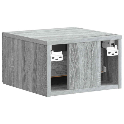 Vegghengt Nattbord med skuff 2 pcs Grå sonoma 34,5 x 33 x 20 cm