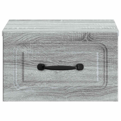 Vegghengt Nattbord med skuff 2 pcs Grå sonoma 34,5 x 33 x 20 cm