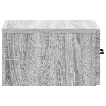 Vegghengt Nattbord med skuff 2 pcs Grå sonoma 34,5 x 33 x 20 cm