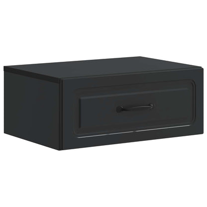 Vegghengt Nattbord 2 pcs Svart 49 x 34,5 x 20 cm Konstruert tre