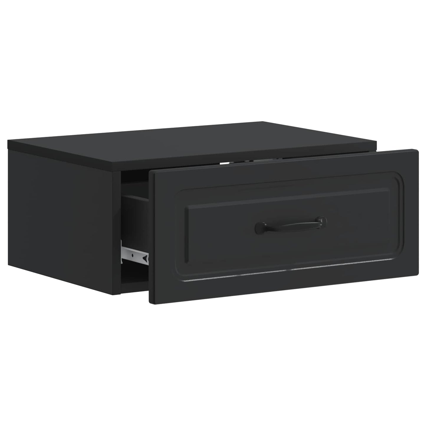 Vegghengt Nattbord 2 pcs Svart 49 x 34,5 x 20 cm Konstruert tre