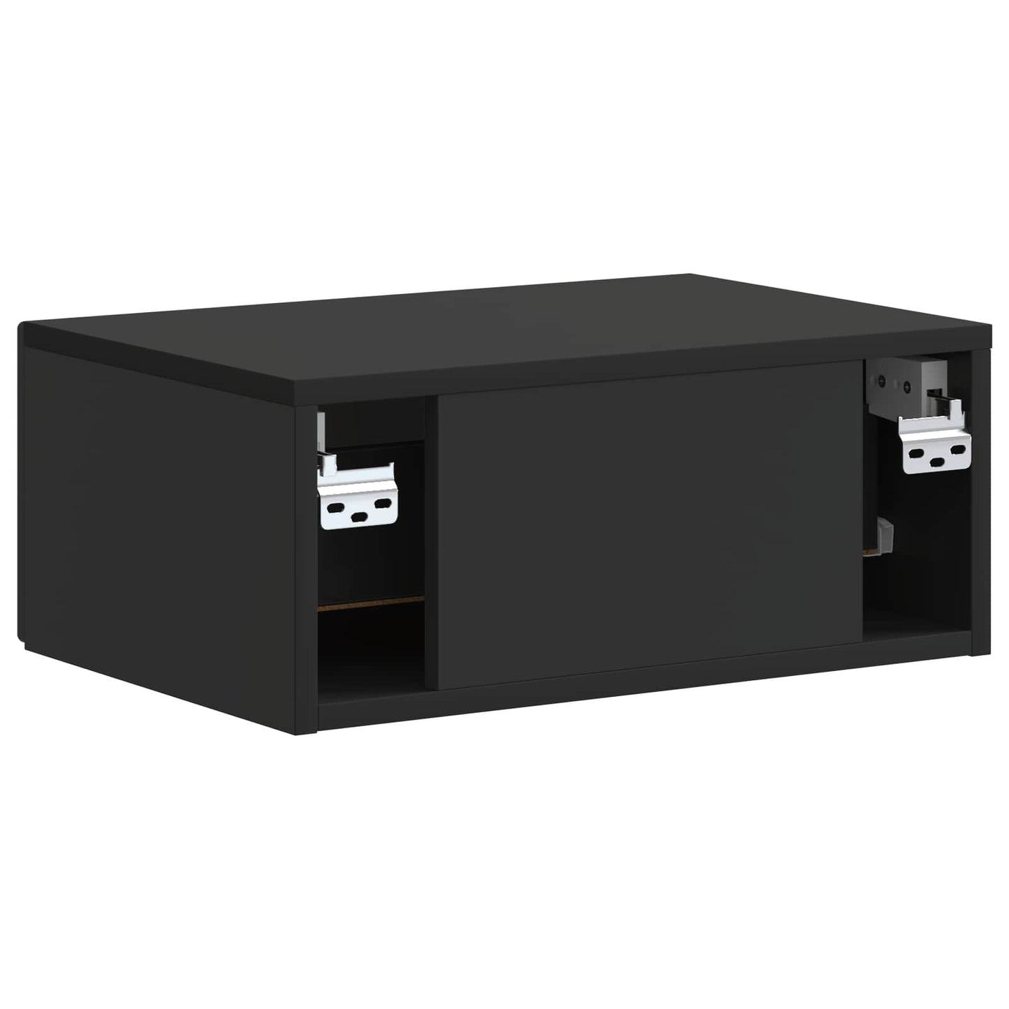 Vegghengt Nattbord 2 pcs Svart 49 x 34,5 x 20 cm Konstruert tre