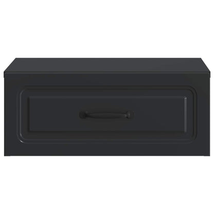 Vegghengt Nattbord 2 pcs Svart 49 x 34,5 x 20 cm Konstruert tre