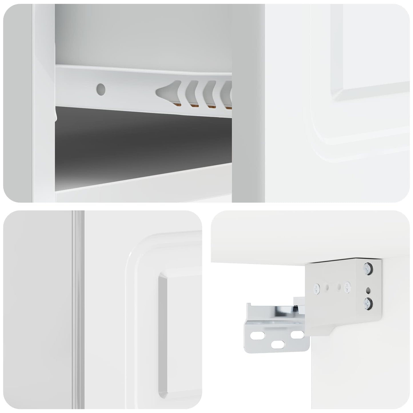 Vegghengt Nattbord 2 pcs Høgglans hvit 49 x 34,5 x 20 cm