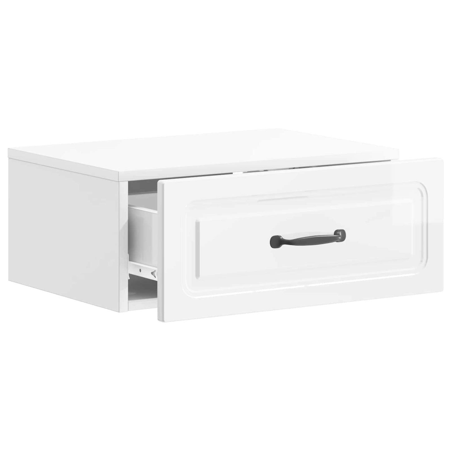 Vegghengt Nattbord 2 pcs Høgglans hvit 49 x 34,5 x 20 cm