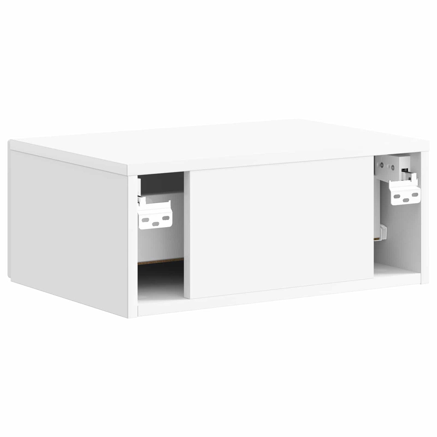 Vegghengt Nattbord 2 pcs Høgglans hvit 49 x 34,5 x 20 cm