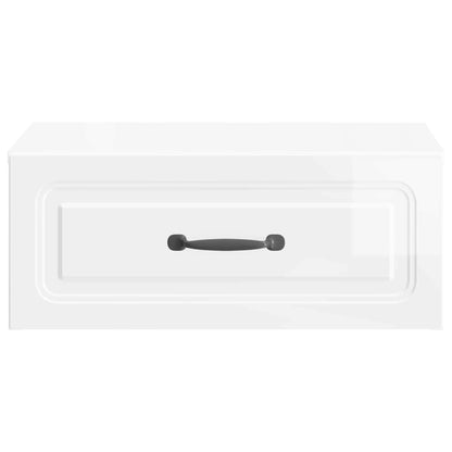 Vegghengt Nattbord 2 pcs Høgglans hvit 49 x 34,5 x 20 cm