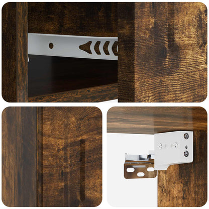 Vegghengt Nattbord med skuff 2 pcs Røkt Eik 49 x 34,5 x 20 cm