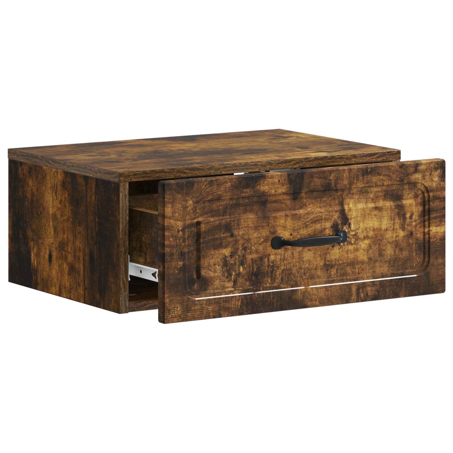Vegghengt Nattbord med skuff 2 pcs Røkt Eik 49 x 34,5 x 20 cm