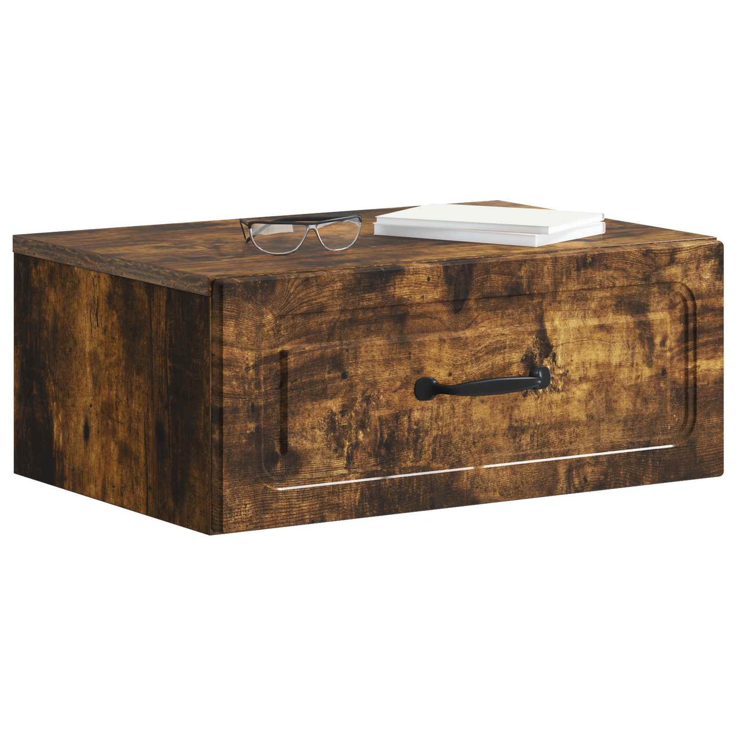 Vegghengt Nattbord med skuff 2 pcs Røkt Eik 49 x 34,5 x 20 cm