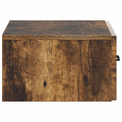 Vegghengt Nattbord med skuff 2 pcs Røkt Eik 49 x 34,5 x 20 cm