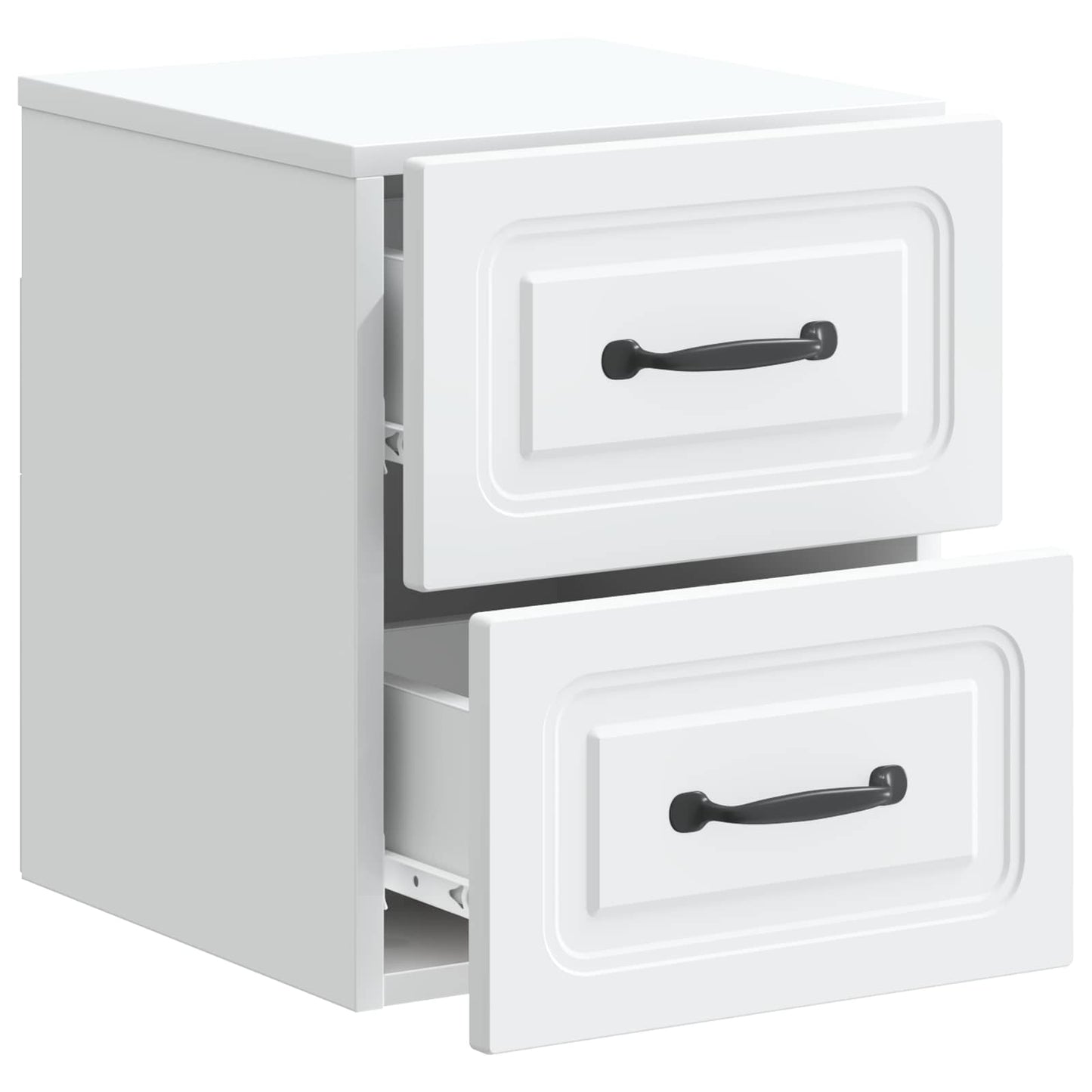 Vegghengt Nattbord 2 pcs Hvit 34,5 x 33 x 40 cm Konstruert tre
