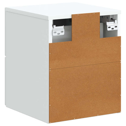 Vegghengt Nattbord 2 pcs Hvit 34,5 x 33 x 40 cm Konstruert tre