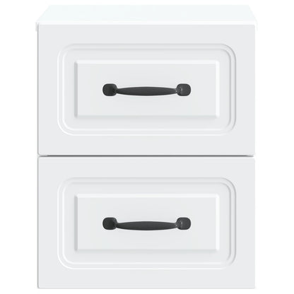 Vegghengt Nattbord 2 pcs Hvit 34,5 x 33 x 40 cm Konstruert tre