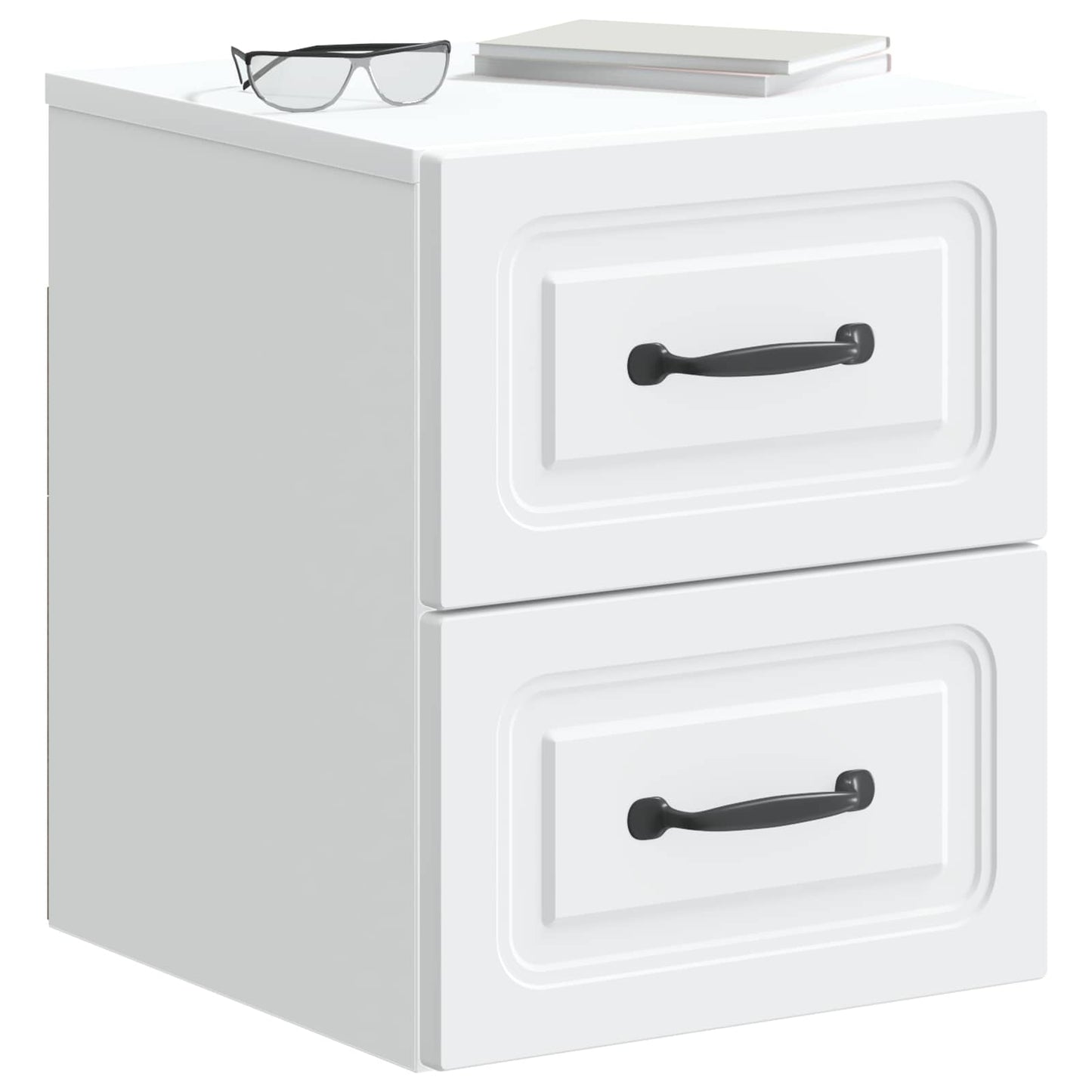 Vegghengt Nattbord 2 pcs Hvit 34,5 x 33 x 40 cm Konstruert tre