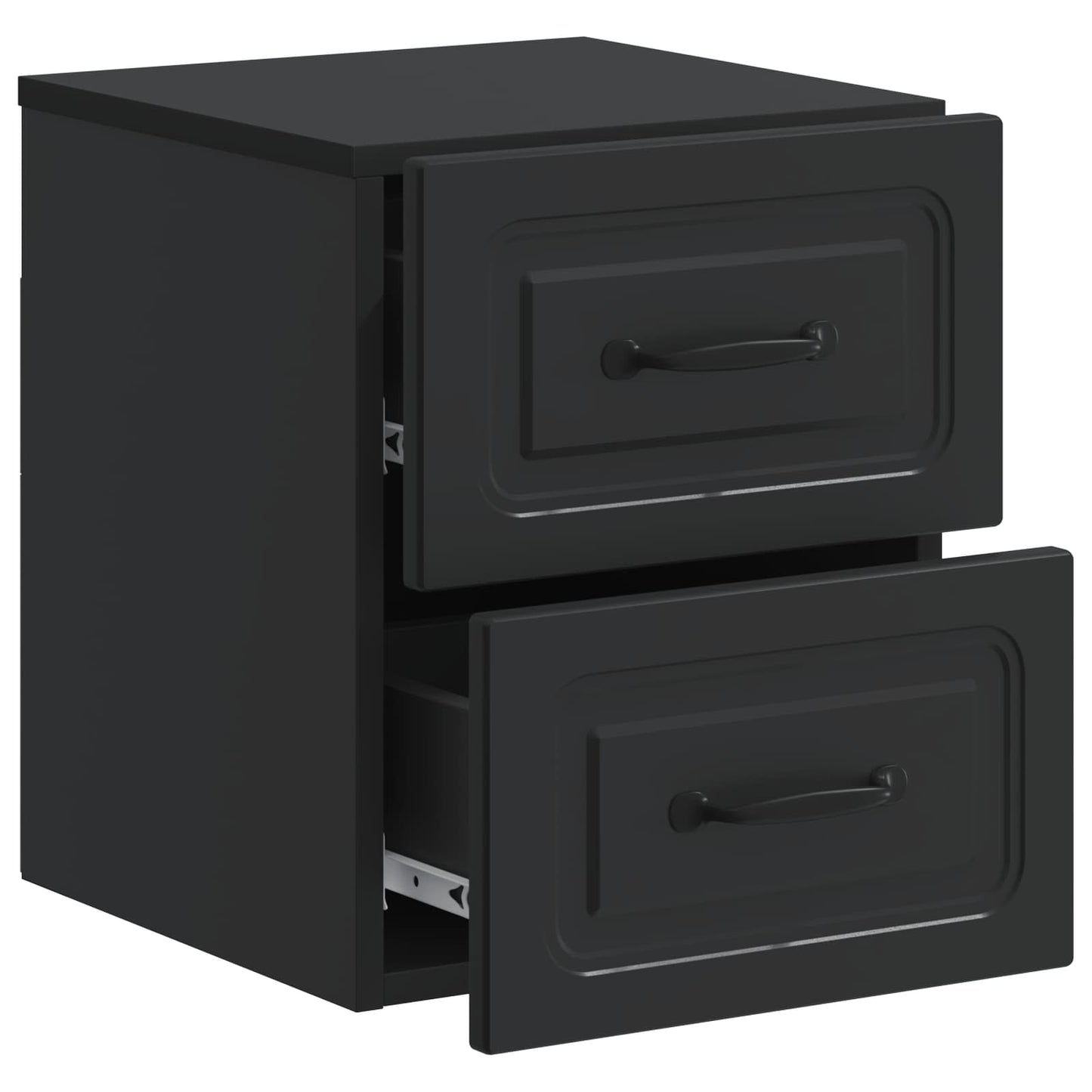 Vegghengt Nattbord 2 pcs Svart 34,5 x 33 x 40 cm Konstruert tre