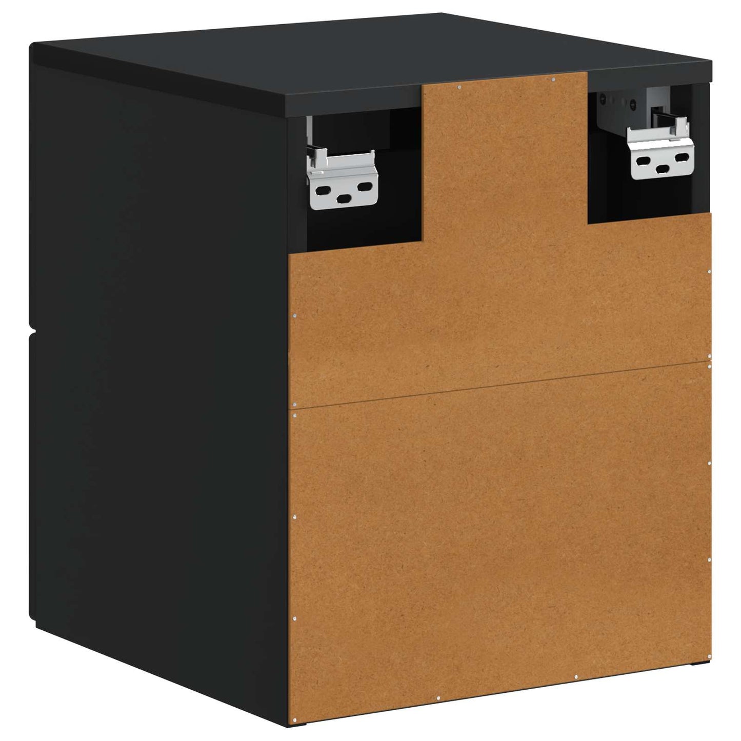 Vegghengt Nattbord 2 pcs Svart 34,5 x 33 x 40 cm Konstruert tre