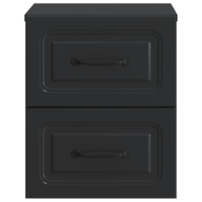 Vegghengt Nattbord 2 pcs Svart 34,5 x 33 x 40 cm Konstruert tre