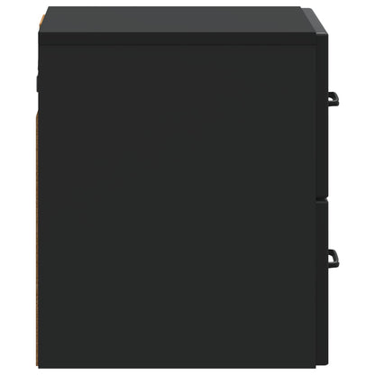 Vegghengt Nattbord 2 pcs Svart 34,5 x 33 x 40 cm Konstruert tre