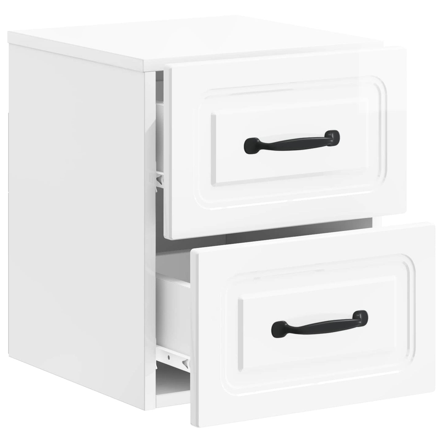 Vegghengt Nattbord 2 pcs Høgglans hvit 34,5 x 33 x 40 cm