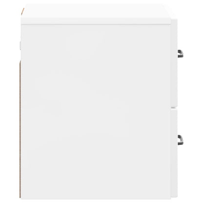 Vegghengt Nattbord 2 pcs Høgglans hvit 34,5 x 33 x 40 cm