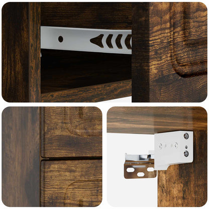 Vegghengt Nattbord med skuff 2 pcs Røkt Eik 34,5 x 33 x 40 cm