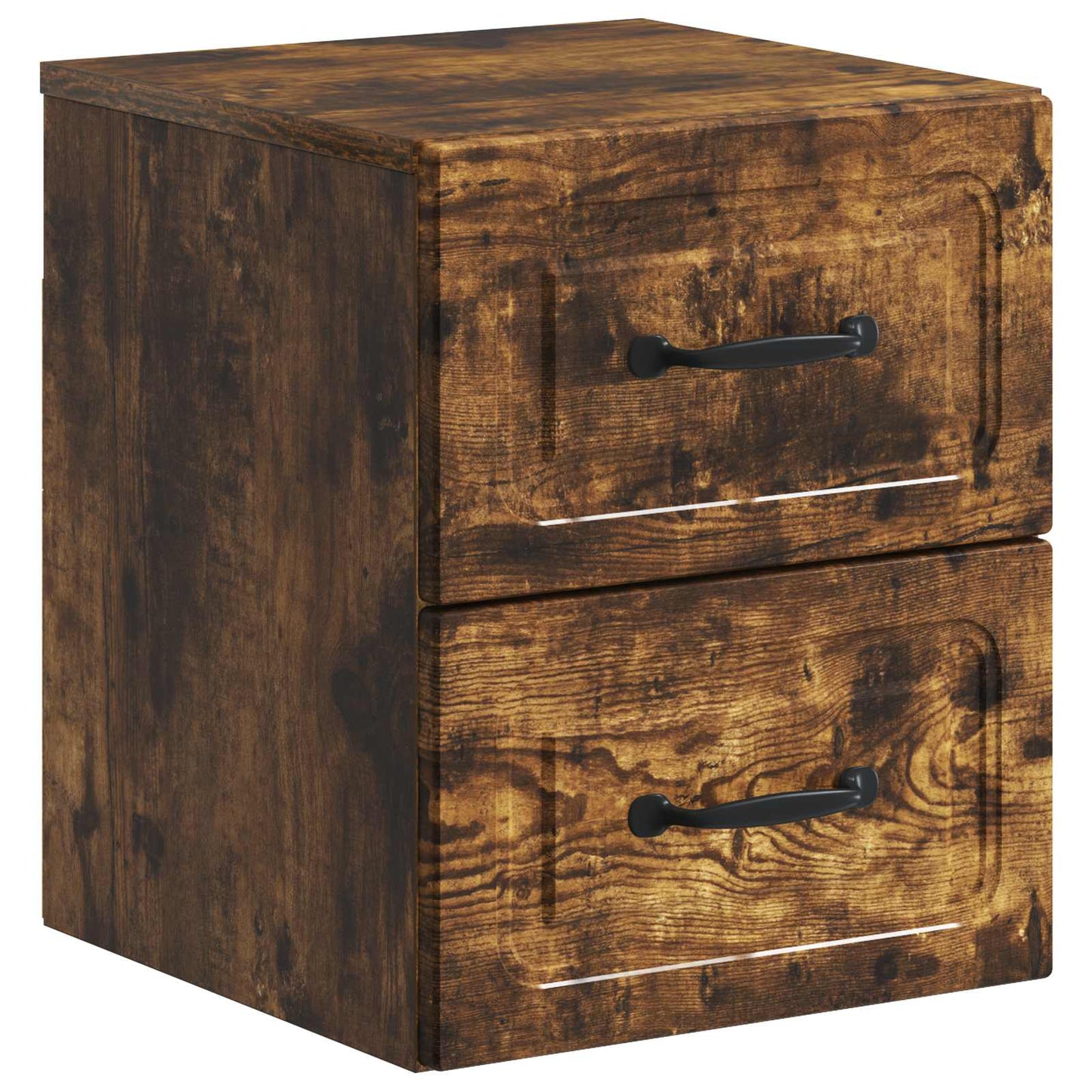 Vegghengt Nattbord med skuff 2 pcs Røkt Eik 34,5 x 33 x 40 cm