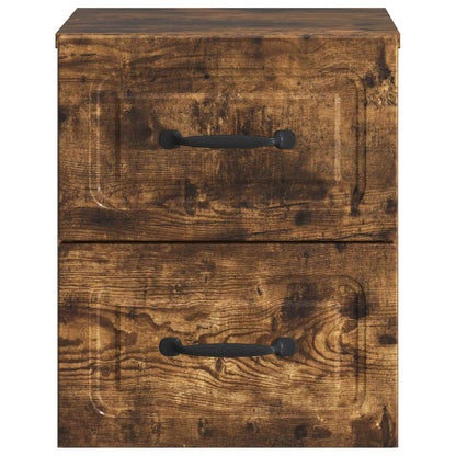 Vegghengt Nattbord med skuff 2 pcs Røkt Eik 34,5 x 33 x 40 cm