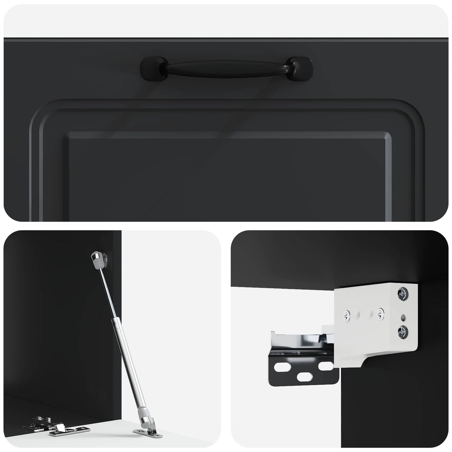 Vegghengt TV skap Svart 78,5 x 41 x 30 cm Konstruert tre