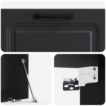Vegghengt TV skap Svart 78,5 x 41 x 30 cm Konstruert tre