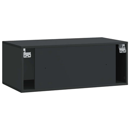 Vegghengt TV skap Svart 78,5 x 41 x 30 cm Konstruert tre