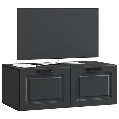 Vegghengt TV skap Svart 78,5 x 41 x 30 cm Konstruert tre