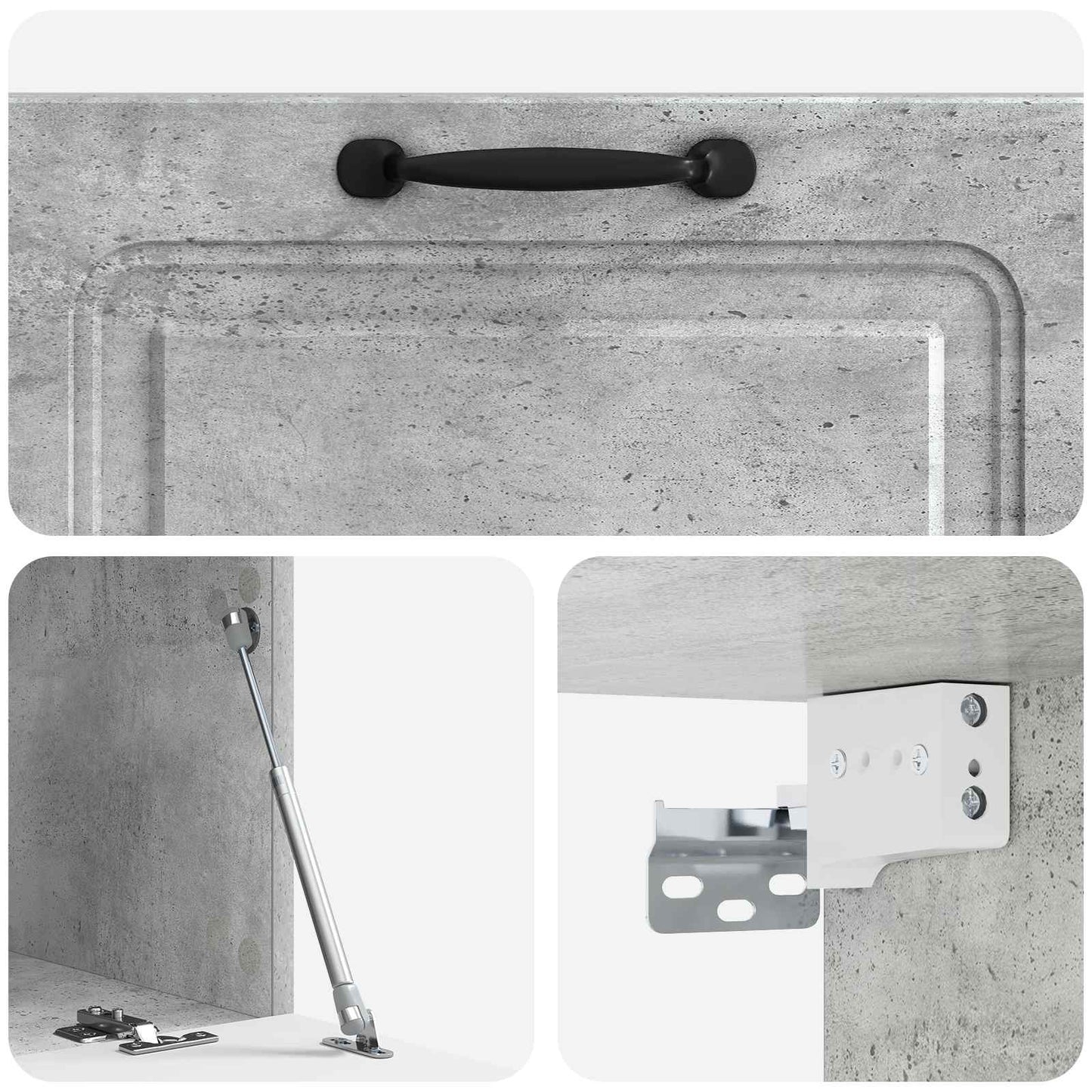 Vegghengt TV skap Betonggrå 78,5 x 41 x 30 cm Konstruert tre