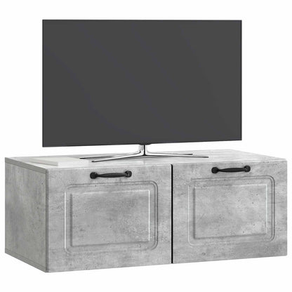Vegghengt TV skap Betonggrå 78,5 x 41 x 30 cm Konstruert tre