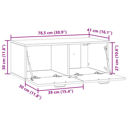 Vegghengt TV skap Betonggrå 78,5 x 41 x 30 cm Konstruert tre