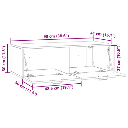 Vegghengt TV skap Grå sonoma 98 x 41 x 30 cm Konstruert tre