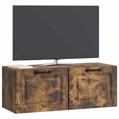 Vegghengt TV skap Røkt Eik 78,5 x 31 x 30 cm Konstruert tre