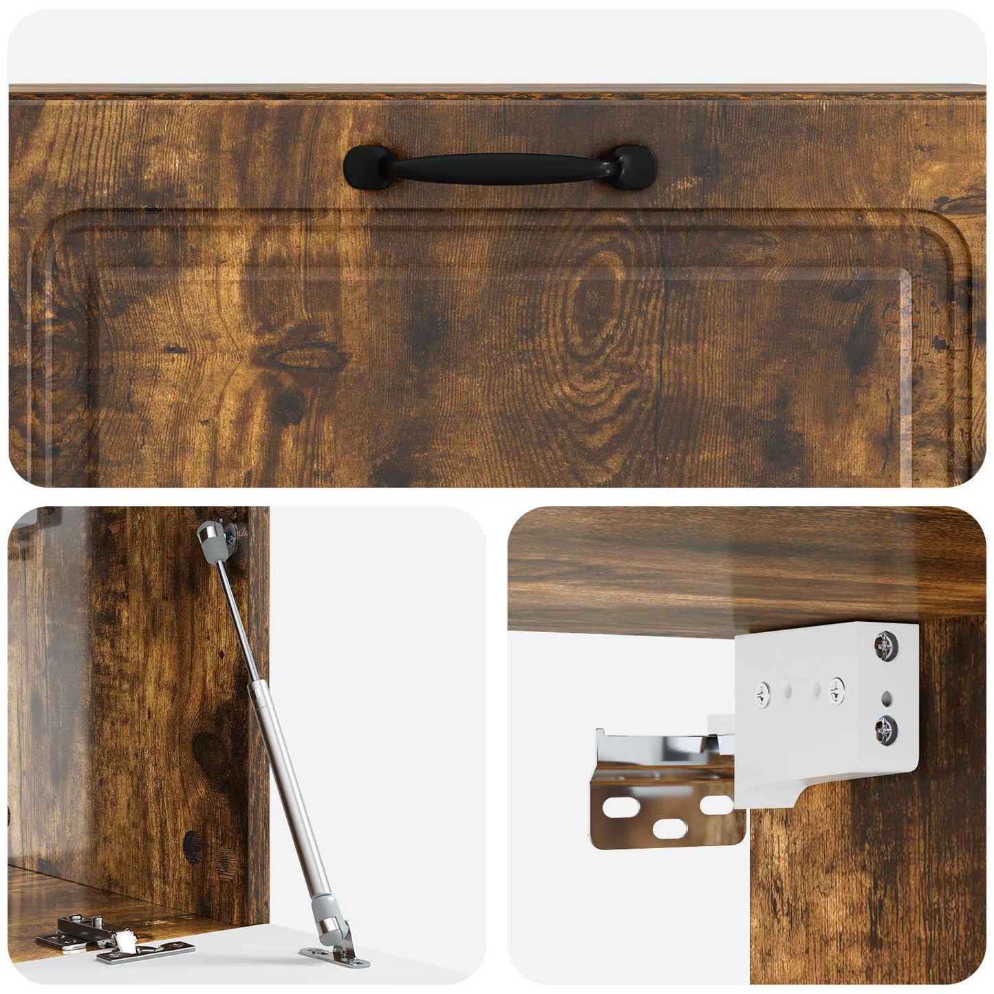 Vegghengt TV skap Røkt Eik 98 x 31 x 30 cm Konstruert tre