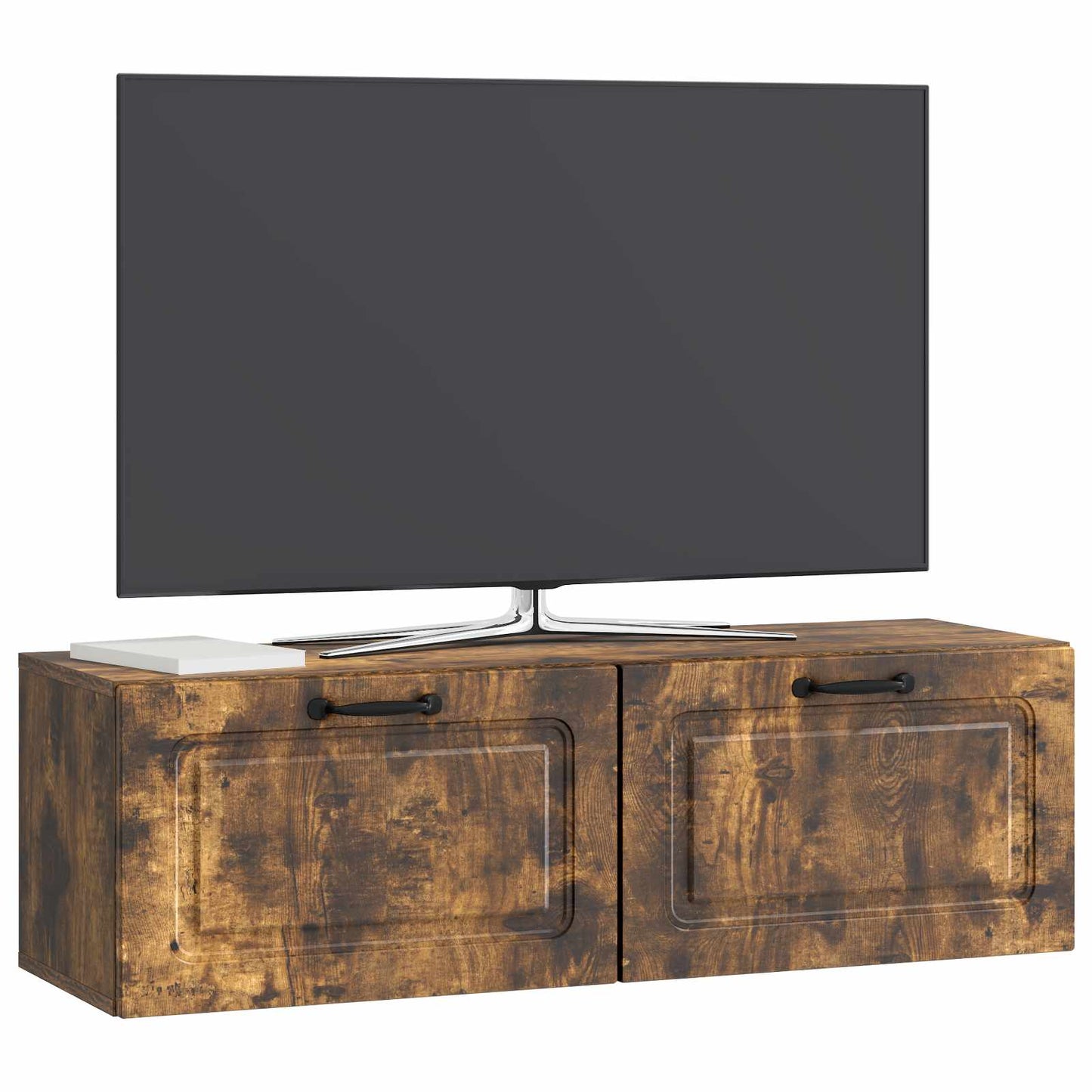 Vegghengt TV skap Røkt Eik 98 x 31 x 30 cm Konstruert tre