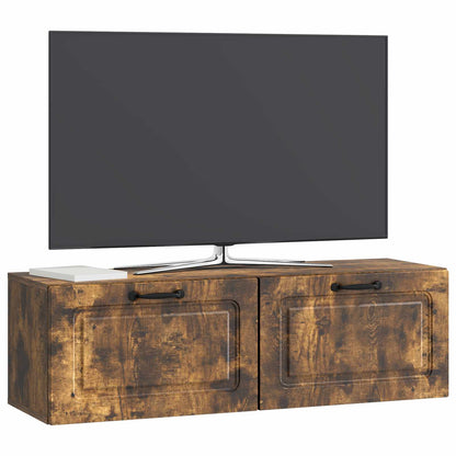 Vegghengt TV skap Røkt Eik 98 x 31 x 30 cm Konstruert tre